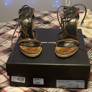 Saint Laurent Brown suede wedges